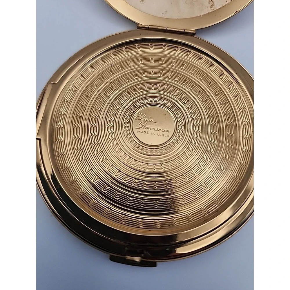Vintage Elgin American Order Of Eastern Star Masonic 1950s Round Compact READ